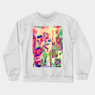 Pop Art Birds Cats Crewneck Sweatshirt